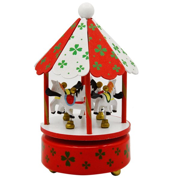 Wooden Carousel Horses Music Box