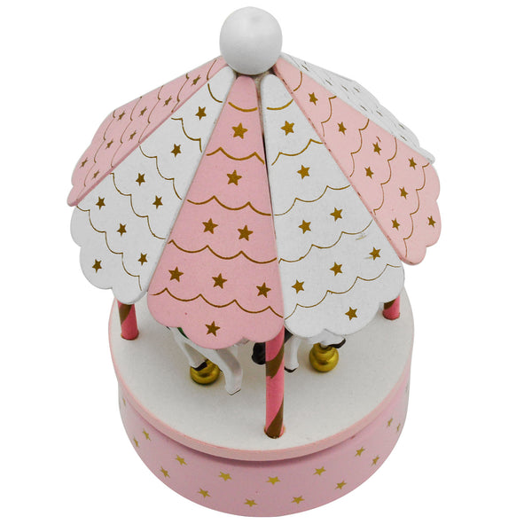 Wooden Carousel Horses Music Box