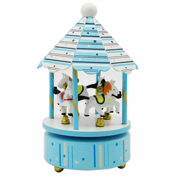 Wooden Carousel Horses Music Box