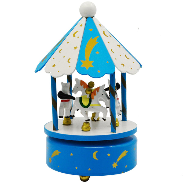 Wooden Carousel Horses Music Box