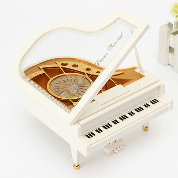 White Ballerina Piano Music Box