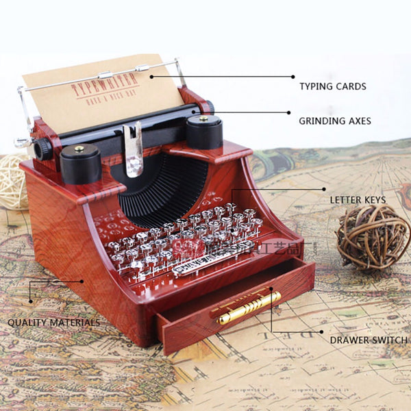 Vintage Typewriter Music Box