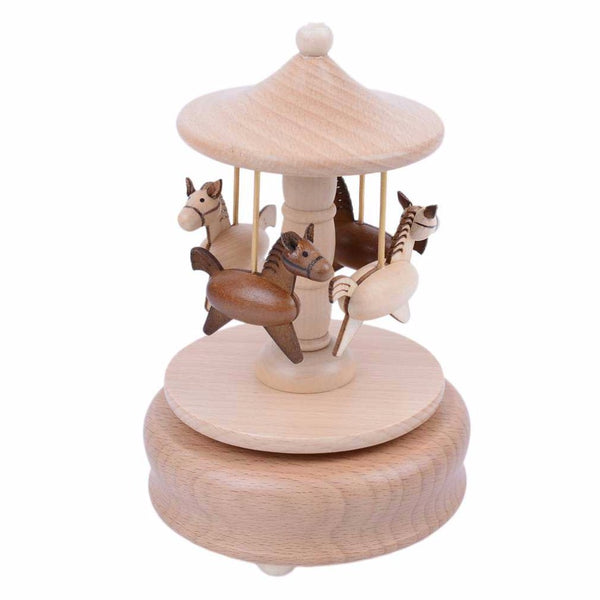 Wooden Spring Carousel Music Box