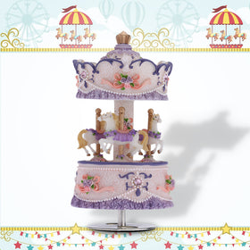 Beautiful 3-horse Carousel Music Box