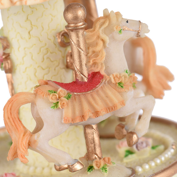 Beautiful 3-horse Carousel Music Box