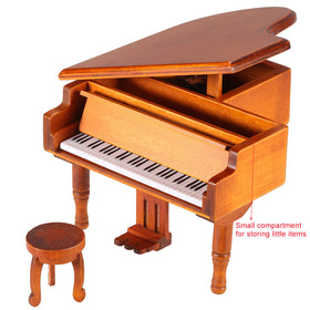 Wooden Piano Musical Box