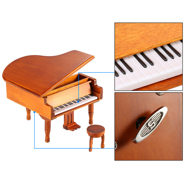 Wooden Piano Musical Box